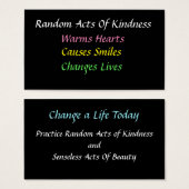 Einfache zufällige Handlungen der Kindness-Karte (Vorne & Hinten)