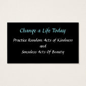 Einfache zufällige Handlungen der Kindness-Karte (Rückseite)