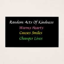 Einfache zufällige Handlungen der Kindness-Karte