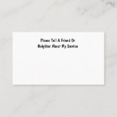 Einfache Zuhause Caregier Business Cards Design Visitenkarte (Rückseite)