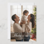 Einfache Zuhause ist frohe Weihnachtskarte Feiertagskarte (Vorderseite)