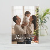 Einfache Zuhause ist frohe Weihnachtskarte Feiertagskarte (Stehend Vorderseite)