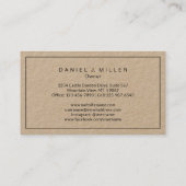 Einfache Zuhause Logo Monogram Minimalistisch Kraf Visitenkarte (Rückseite)