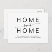 Einfache Zuhause Sweet Zuhause Script Typografy Mo Ankündigungspostkarte (Vorne/Hinten)