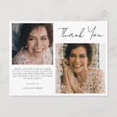 Einfache Zwei-Foto-Beileid-Beerdigung Danke Postkarte (Vorderseite)