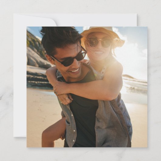 Einfache Zwei-Foto-Hochzeit speichern Sie das Datu (Rückseite)