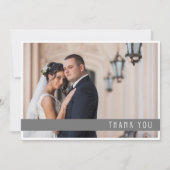 Einfache Zwei-Foto-Hochzeit Vielen Dank Dankeskarte (Vorderseite)