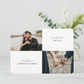 Einfache Zwei-Foto-Save-The-Date-Karte Save The Date (Stehend Vorderseite)