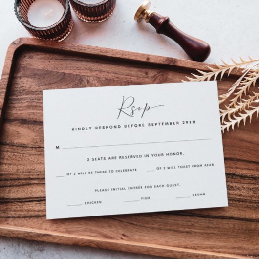 Einfache Zwei-Gäste-Gruppe | RSVP-Karte zur Wahl d RSVP Karte