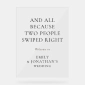 Einfache zwei Leute, die richtig willkommen geheir Acrylschild (Vorderseite)