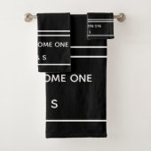 Einfache Zwei werden eine Schwarz-Weiß-Monogramm Badhandtuch Set (Insitu)