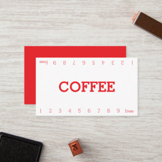 Einfache Zweifach-Nummern-Treue-Coffee-Punch-Karte Treuekarte