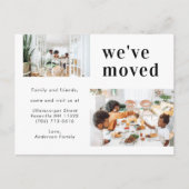 Einfache Zweifamilien-Foto Minimalistisch Ankündigungspostkarte (Vorderseite)