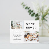 Einfache Zweifamilien-Foto Minimalistisch Ankündigungspostkarte (Stehend Vorderseite)