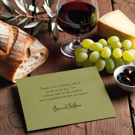 Einfache Zweigniederlassung aus Olive Green Olive Dankeskarte