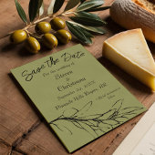 Einfache Zweigniederlassung aus Olive Green Olive Save The Date