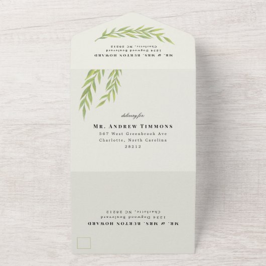 Einfache Zweigstelle für feierliche Hochzeit All In One Einladung (Außenbereich)