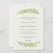 Einfache Zweigstelle für feierliche Hochzeit Einladung (Vorderseite)