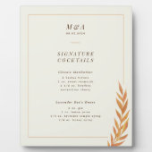 Einfache Zweigstelle Herbsthochzeit - Bar Fotoplatte (Vorderseite)