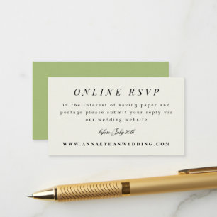 Einfache Zweigstelle-Hochzeitsuite Online-RSVP-Kar Begleitkarte