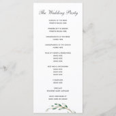 Einfache Zweigstellen-Hochzeitsprogramme Programm (Rückseite)