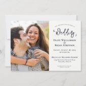 Einfache Zweite Foto-Ehe in einer Hochzeit Ankündigung (Vorderseite)