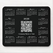 Einfacher 2026-Kalender-Geschäfts-QR-Code auf Schw Mousepad (Vorne)