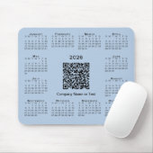 Einfacher 2026-Kalender-Geschäfts-QR-Code Hellblau Mousepad (Mit Mouse)