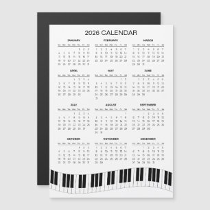 Einfacher 2026-Kalender mit Klaviertasten Magnet