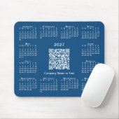 Einfacher 2027-Kalender-Geschäfts-QR-Code Blau Mousepad (Mit Mouse)