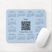 Einfacher 2027-Kalender-Geschäfts-QR-Code Hellblau Mousepad (Mit Mouse)
