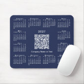 Einfacher 2027-Kalender-Geschäfts-QR-Code Marinebl Mousepad (Mit Mouse)