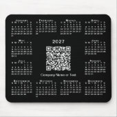 Einfacher 2027-Kalender-Geschäfts-QR-Code Schwarz Mousepad (Vorne)