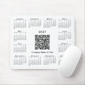 Einfacher 2027-Kalender-Geschäfts-QR-Code Weiß Mousepad (Mit Mouse)