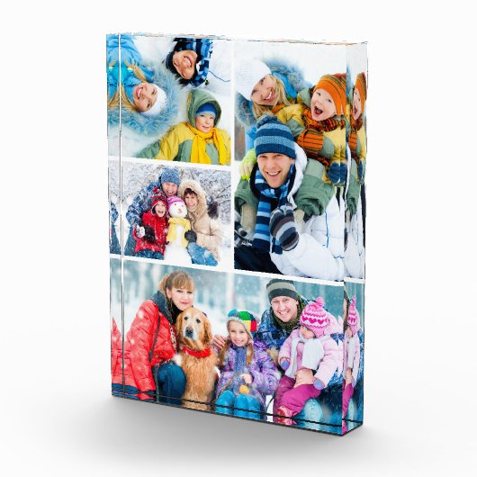 Einfacher 4-FotoCollage Akryllischer Foto Block (Rechts)