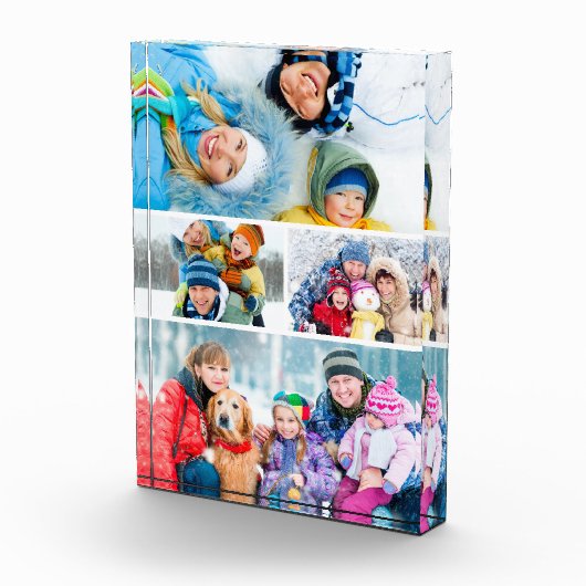 Einfacher 4-FotoCollage Akryllischer Foto Block (Rechts)