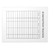 Einfacher Abonnement-Tracker Notizblock (Vorderseite)