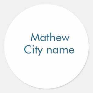 einfacher Anfangsbuchstabe Monogramm fügen Sie Ihr Runder Aufkleber