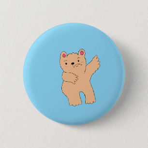 Einfacher ängstlicher Bär Button