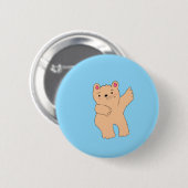 Einfacher ängstlicher Bär Button (Vorne & Hinten)