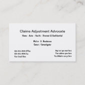 Einfacher Anspruch auf Versicherungsleistungen Visitenkarte (Vorderseite)