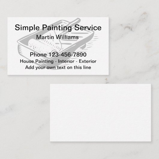 Einfacher Anstreicher-einzigartiger Entwurf Visitenkarte (Vorne/Hinten)