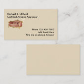 Einfacher Antiken-Abschätzer Visitenkarte (Vorne/Hinten)