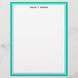 Einfacher Aquamariner Personalisierter Letterhead