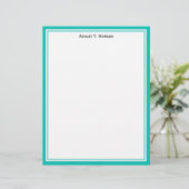 Einfacher Aquamariner Personalisierter Letterhead (Stehend Vorderseite)