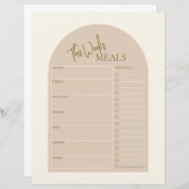 Einfacher Arch Minimal Text Weekly Meal Planner (Vorne/Hinten)