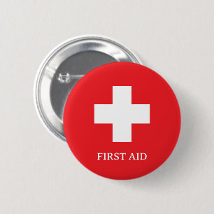 Einfacher Arzt MEDIZIN & Erste Hilfe, Kreuz, Krank Button