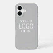 Einfacher Austausch von Logos | Light Gray iPhone 16 Hülle (Rückseite)