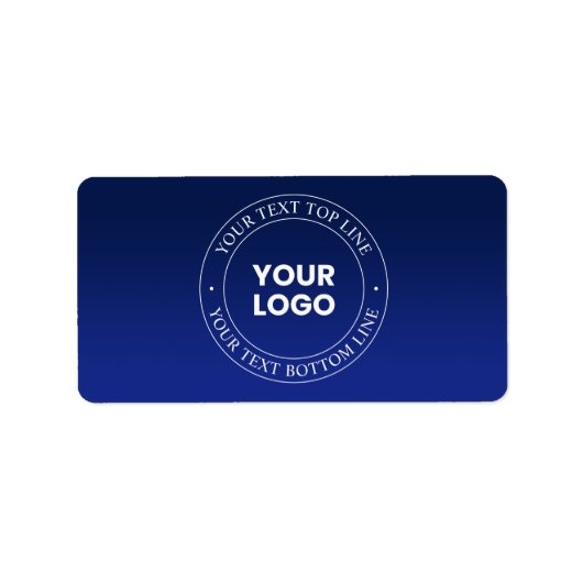 Einfacher Austausch von Logos und Text | Dunkelbla Adressaufkleber (Vorne)