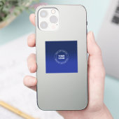 Einfacher Austausch von Logos und Text | Dunkelbla Aufkleber (Telefon)